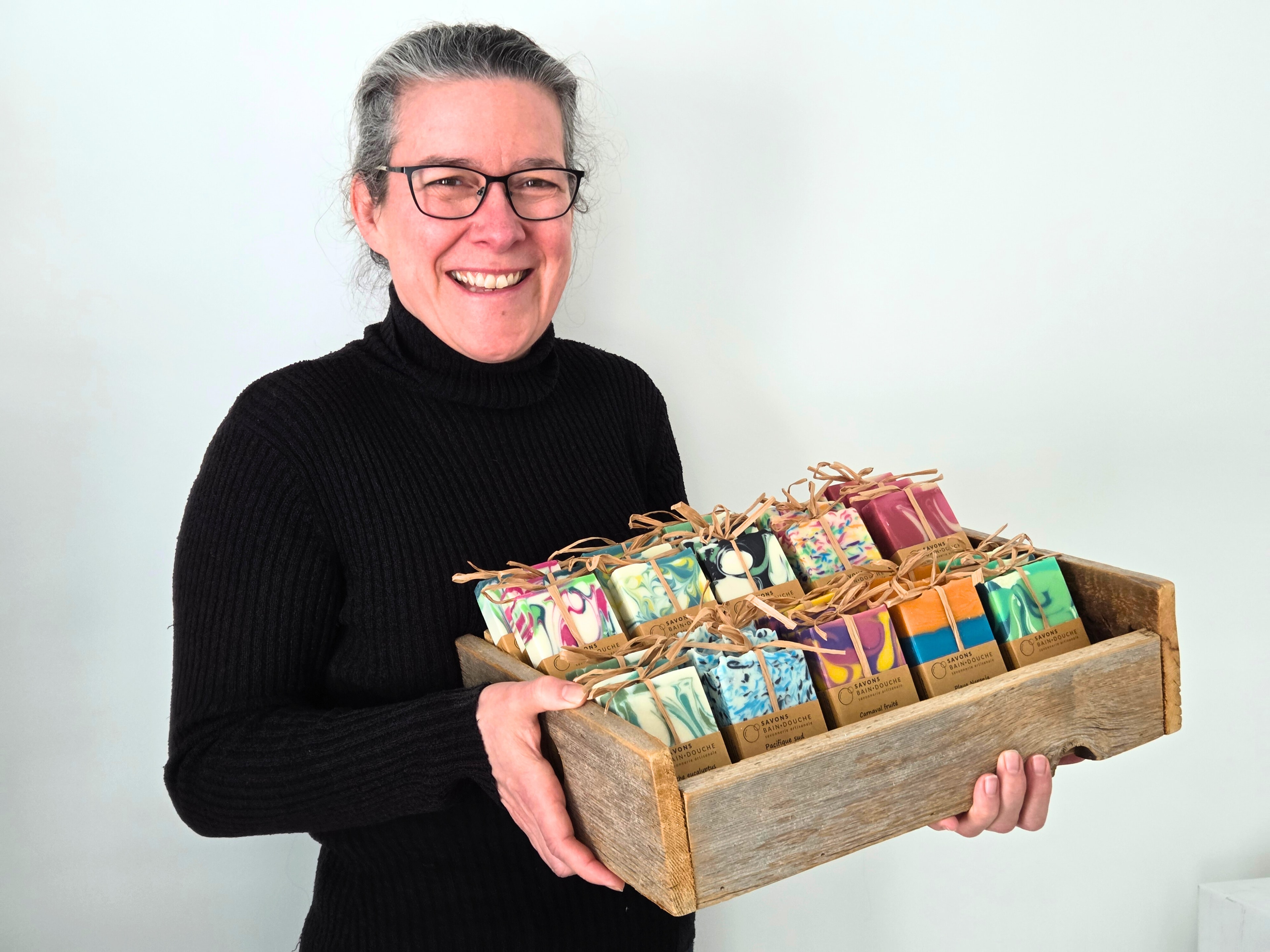 Savons bain-douche beiges d’Isabelle Duchesne